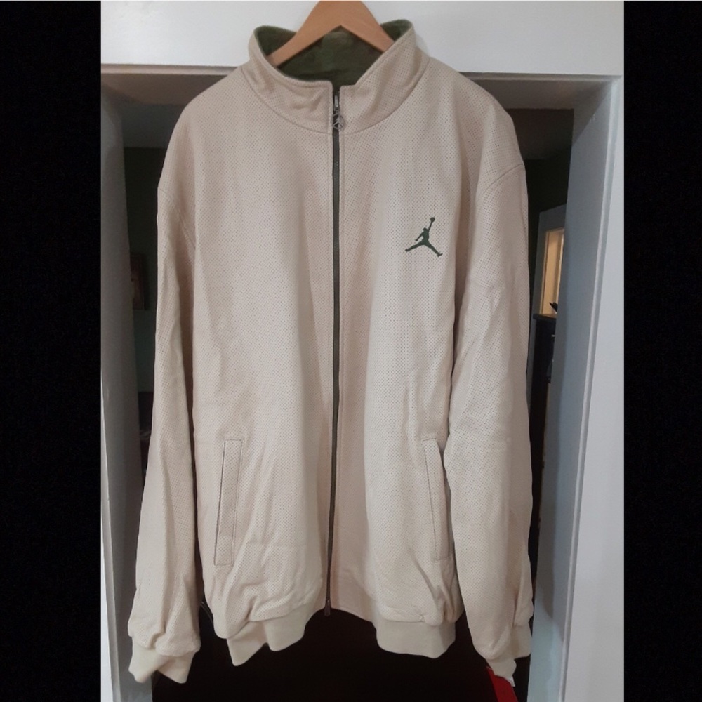 Reversible Green/Beige Leather/Velour Jordan Coat